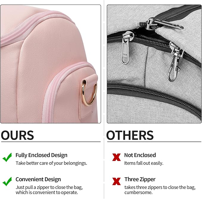 seyfocnia Convertible Travel Garment Bag, Carry On Garment Bag for Women, 2 in 1 Hanging Suitcase Suit Business Travel Bag Weekender Bag, Pink - Image 7