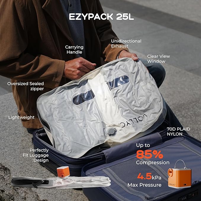Travel Vacuum Bags with Pump, 25L Large Capacity Vacuum Bags for Travel, IPX7 Waterproof, Travel Essentials Compression Bags for Luggage Backpack Suitcase Home Storage - Image 4