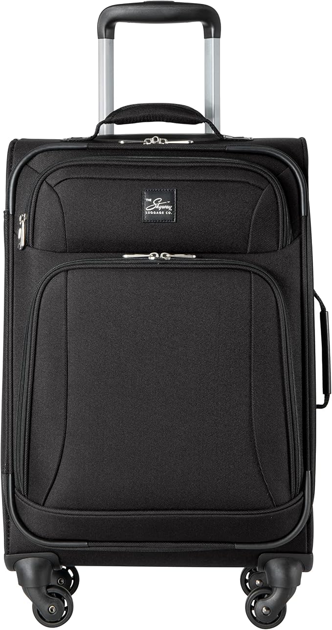 Skyway Epic Softside 3-Piece Luggage Set - Lightweight Suitcase with Wheels | TSA Approved Travel Bag | Spinner Suitcase | Luggage Set with Telescoping Handle, 20", 24" & 28", Black - Image 3
