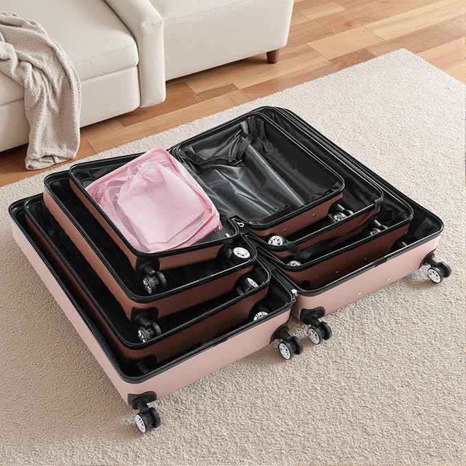 (32″, 28″, 24″, 20″)11 Piece Travel Luggage Sets for Women, 4 Piece Hardshell Suitcase Set, 20inch Carry on Luggage with Wheels, 24inch 28inch 32inch Checked Luggage with 7PC Organize Bags - Image 9