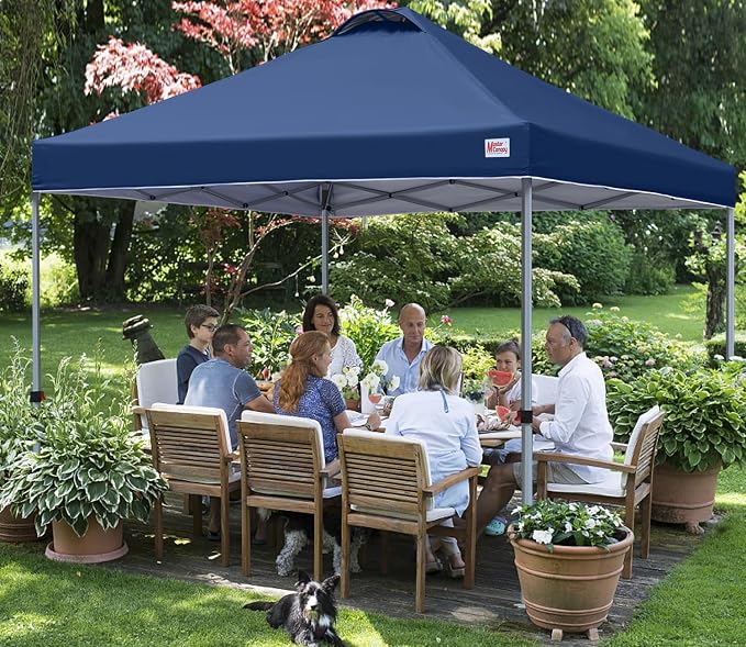 MASTERCANOPY 10x10 Pop Up Canopy Tent, 1 Person Setup Instant Shelter,Outdoor Portable Beach Canopy with Roller Bag, 4 Sandbags, 4 Ropes, 8 Stakes (10x10, Navy Blue) - Image 6