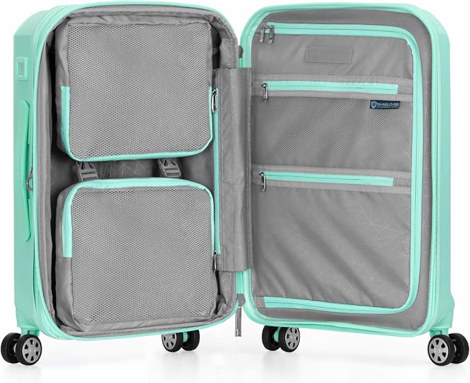 Traveler's Choice Pagosa Hardshell Expandable Luggage with Spinner Wheels, Mint, 22-Inch Carry-on - Image 9
