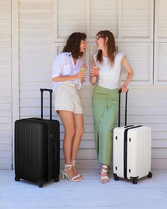 NINETYGO Carry On Suitcase, 20 Inch Carry-On Luggage with Double Spinner Wheels, Dry Wet Separate, PC Hard Case Suitcase, Lightweight Travel Luggage, TSA Approved (Solid White, Danube) - Image 3