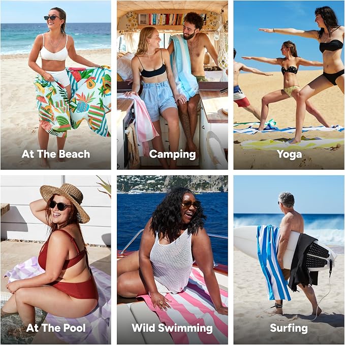 Dock & Bay Beach Towel - Quick Dry, Sand Free - Compact, Lightweight - 100% Recycled - Includes Bag - Tropicana Treat - Extra Large (200x90cm, 78x35) - Image 4