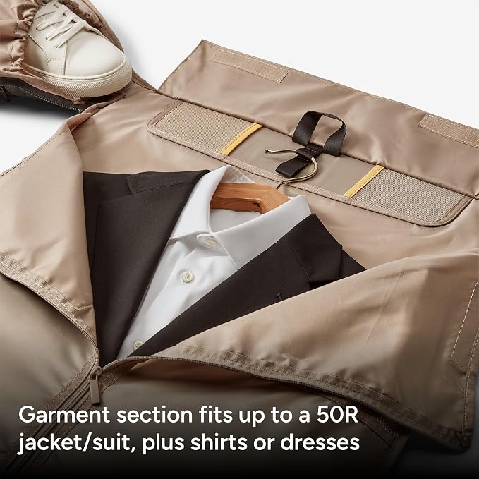 Halfday Convertible 2-in-1 Premium Garment Duffel Weekender Bag 45L: Wrinkle-Free Travel (Hanging Suit Compartment, Shoe Pockets, Trolley Sleeve), Balistic Nylon Carry-on, Pacific - Image 2