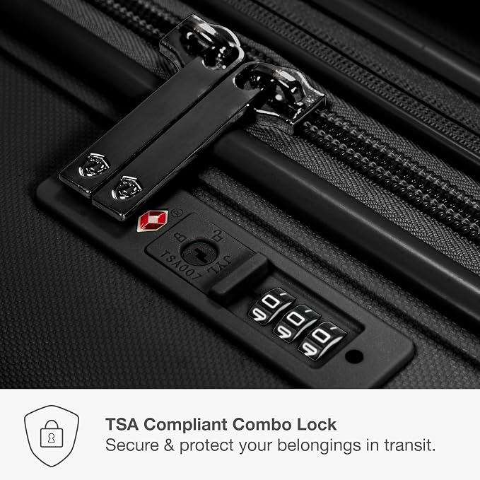 Traveler's Choice Pagosa Hardshell Expandable Luggage with Spinner Wheels, Black, 2-Piece Set (22/27) - Image 6