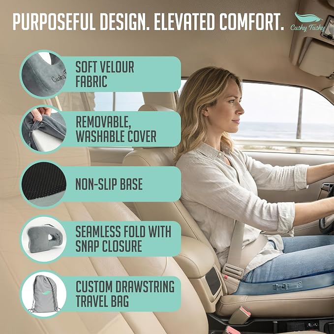 Cushy Tushy Premium Foldable Piriformis Seat Cushion - Piriformis Pain and Sciatic Pain Relief Cushion - for Home & Office Use, Perfect for Travel or Driving - Image 7