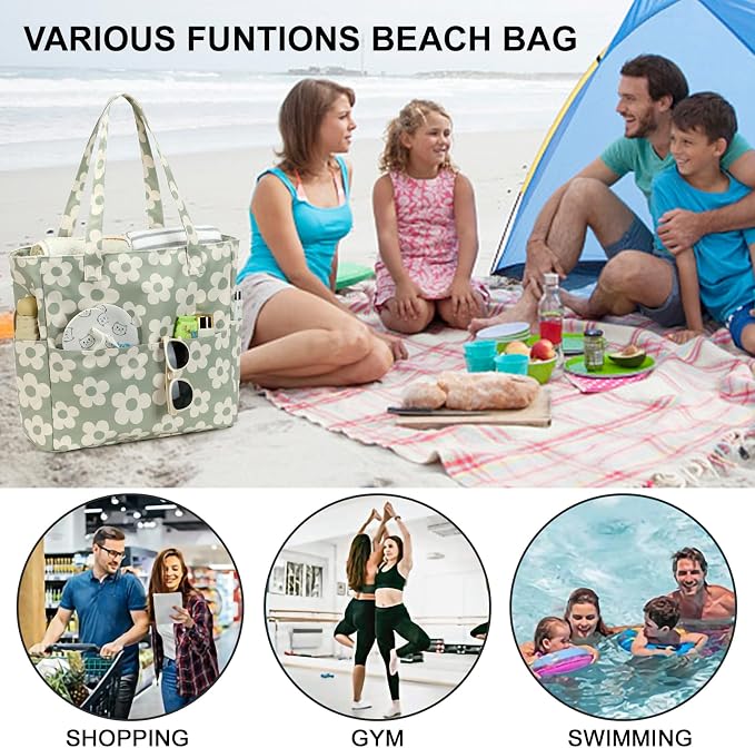 Bluboon Waterproof Beach Tote Pool Bags for Women Ladies Extra Large Carry On Bag With Wet Compartment for Weekender Travel - Image 9