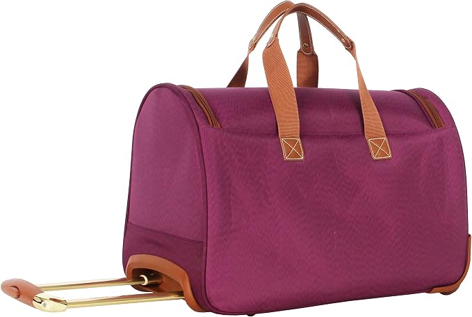 Steve Madden Designer Carry On Luggage Collection - Lightweight 20 Inch Duffel Bag- Weekender Overnight Business Travel Suitcase with 2- Rolling Spinner Wheels (Global Purple) - Image 2