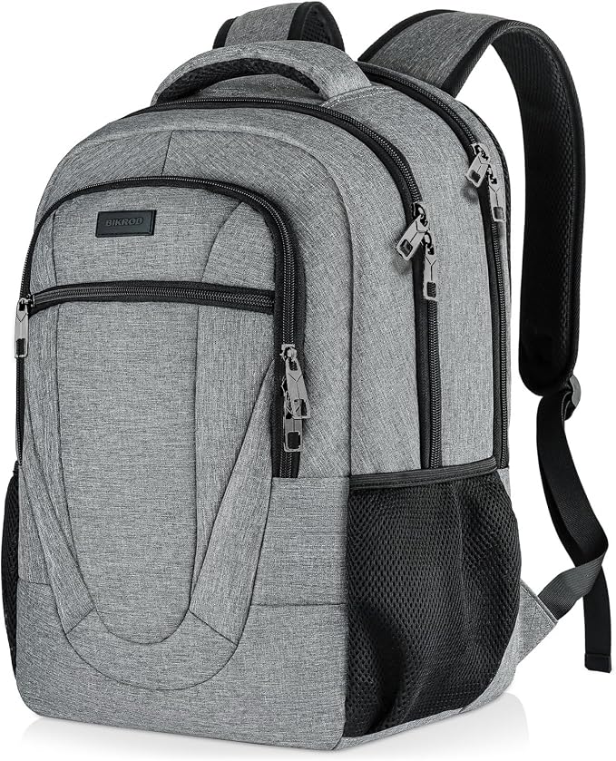 BIKROD 45L Extra Large Travel Laptop Backpack for Men and Women, Carry on Back Pack Fit 18.4 IN Laptop, Grey, Gift by PRISTINEBAGUS