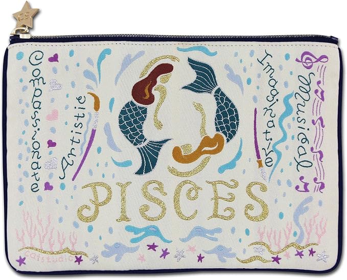 Catstudio Astrology Zipper Pouch, 5x7 Travel Toiletry Bag, Makeup Bag, Dog Treat Pouch, or Travel Purse by catstudio