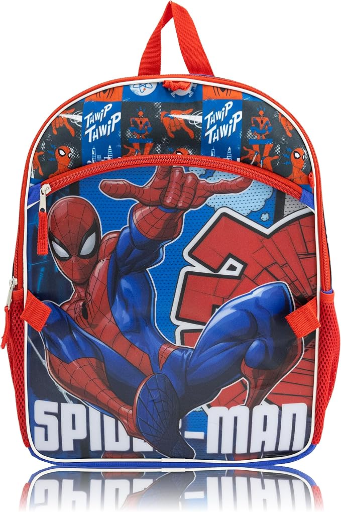 Marvel Spiderman Backpack Set for Boys | Spiderman Bookbag with Lunch Bag, Headphones, and Dangle | Kids School Spider-Man Backpack | Ages 3+ - Image 4