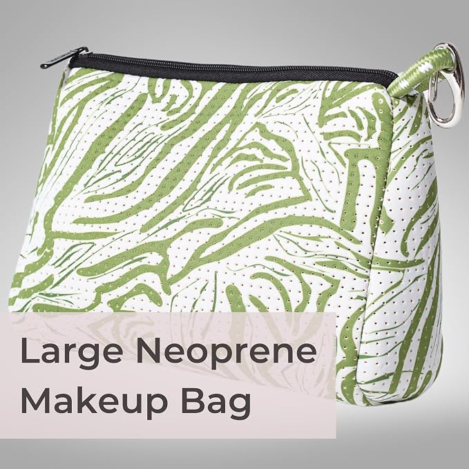 POPUPS Large Makeup Bag with Zipper - Waterproof Neoprene Cosmetic Bag 7.7 x 10.75 x 5 inches - Image 2