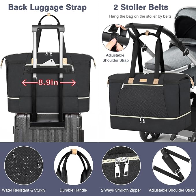 ITIEZY Diaper Bag Tote for Baby - Large Mommy Bag with Portable Changing Pad Pacifier Case, Hospital Bags Travel Baby Bag - Image 7