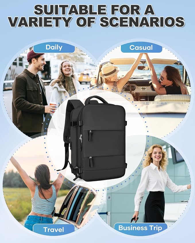 VGCUB Vacuum Backpack Travel with Pump Compression Carry On Bag,Space Saver,Mochila de Viaje Compresión al Vacío Airline Approved Personal Item Vacuum System 18x14x8,Airport Vacpack Daypack Men Women - Image 7