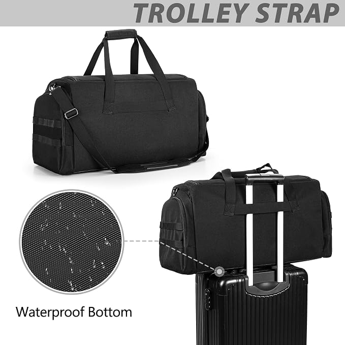 DSLEAF Tactical Sneaker Duffle Bag for 4 Pairs of Shoes, Sneaker Travel Bag with 3 Adjustable Dividers with Multiple Pockets, Detachable Shoulder and TSA Carry-on Approved Size - Image 4