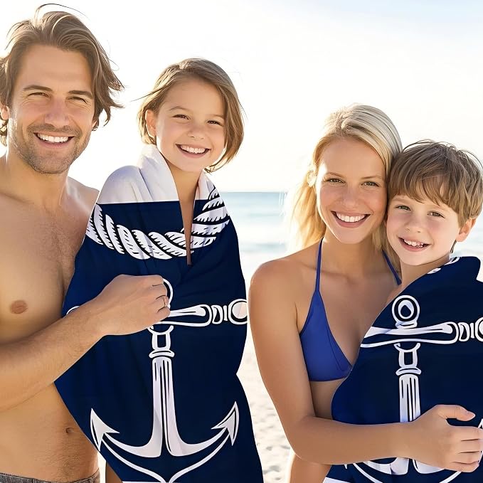 JML Personalized Beach Towel with Name, Custom Anchor Beach Towel, Customized Microfiber Pool Towel, Quick Dry & Absorbent Swim Towel for Adult,Mother's Day, Birthday, Summer Holiday,Vacation - Image 4