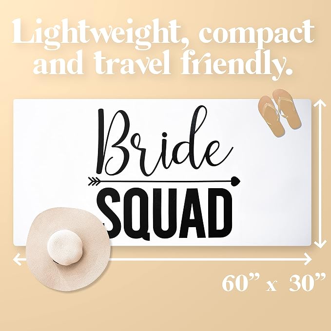 Ethisa Bride Squad Towel for Beach Bachelorette Party - Large Classic Towel Design for Bridesmaids to Match Bride to Be - Team Bride Tribe Bachelorette Party Towels - 60"x30" - Image 5