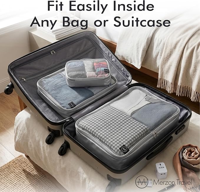 The Packus Cubus from 3 Piece Packing Cube Set with a 24 Liter Total Capacity Travel Luggage Organizer for Clothes Shoes and Accessories Made from Sturdy Nylon PC-511-SLV Silver. - Image 3