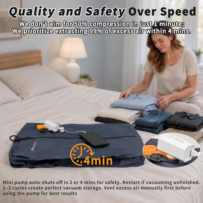 Upgraded Vacuum Bag for Travel, Professional IPX8 Waterproof Reusable Vacuum Compression Bags for Travel Suitcases, Durable Space Saver Bag - Image 5