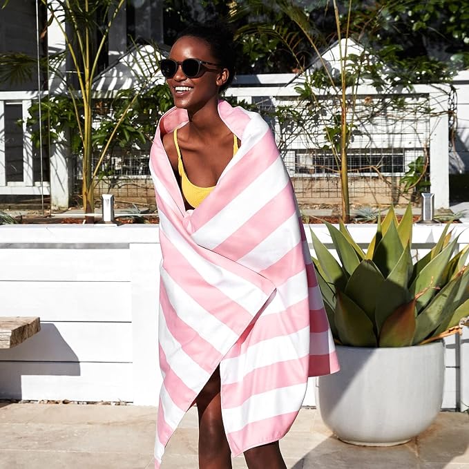 Dock & Bay Beach Towel - Quick Dry, Sand Free - Compact, Lightweight - 100% Recycled - Includes Bag - Cabana Light - Malibu Pink - Extra Large (200x90cm, 78x35) - Image 8