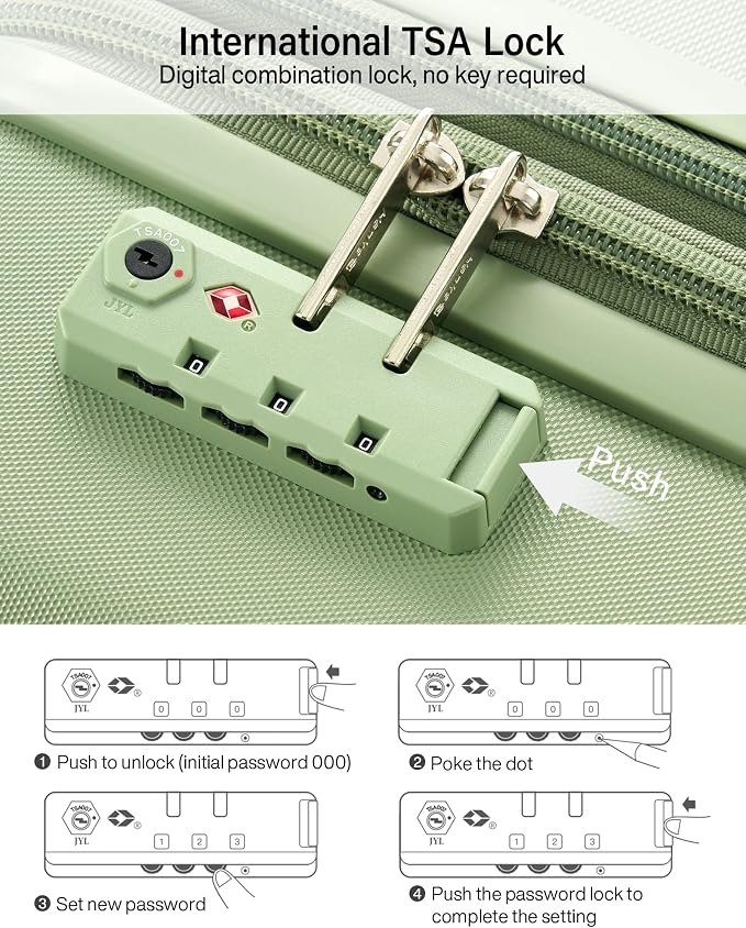 Hanke 20 Inch Expandable Carry On Luggage, 22x14x9 Airline Approved, TSA Lock Hard Shell Lightweight Suitcase for Men Women (Bamboo Green) - Image 10