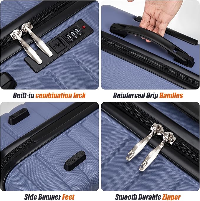 Cosbarn Luggage Sets 5 Piece Suitcases with Wheels, Suitcase Set ABS Hard Case Luggage with Spinner Wheels Durable Travel Luggage - Image 2