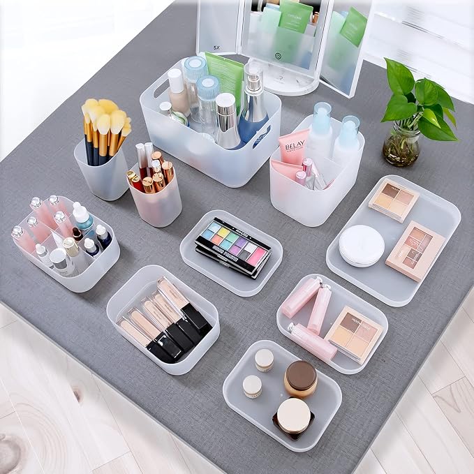 OCHEAL Makeup Organizer Case Set: Stackable Clear Vanity Storage - Multi-size Holder for Makeup, Jewelry, Toiletries - Image 3