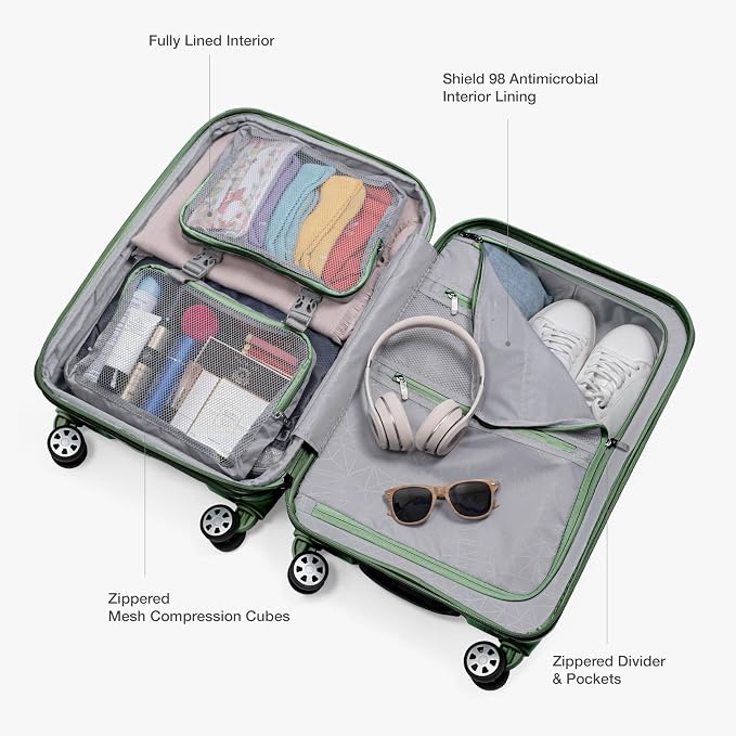 Traveler's Choice Pagosa Hardshell Expandable Luggage with Spinner Wheels, Green, 30-Inch Large - Image 6