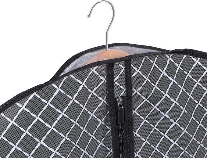 Univivi 60 Inch Lightweight Garment Bag for Hanging Clothes, 10 Pack, Black | Breathable Dress Bag, Dustproof Hanging Garment Bag, Clear Window and ID Card Holder for Coats, Dresses - Image 4
