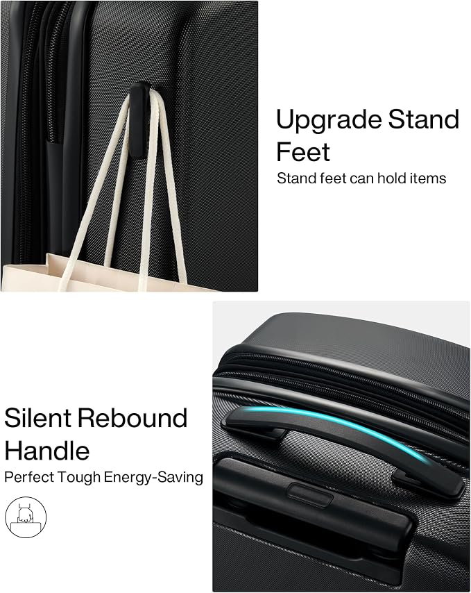 Hanke Expandable Luggage Sets 2 Piece, 20 Inch and 28 Inch Luggage Sets with Spinner Wheels, Durable PC Hard Shell Rolling Suitcase with TSA Lock for Travel (20/28 Inch, Jet Black) - Image 8