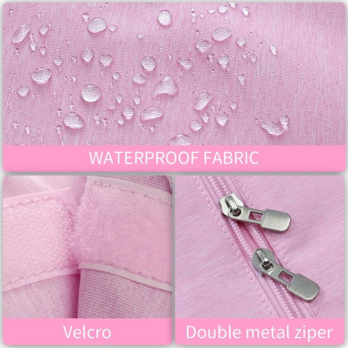Limoomil 6" Gusseted Waterproof Garment Bag for Travel, 43" Tear Resistance Suit Bag for Men Travel for Suits, Tuxedos, Coats, Uniform. (pink, 42") - Image 5