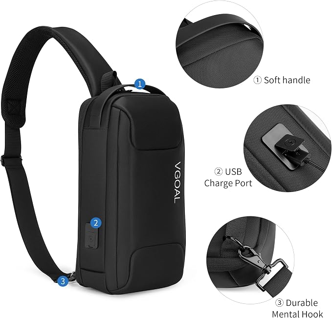 VGOAL Crossbody Bag Sling Bag for Women Men Sling Backpack Mini Backpack Daypack Crossbody for Travel Sport Running Hiking (FG6315-A) - Image 7