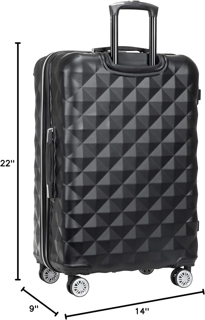 Kenneth Cole REACTION Diamond Tower Collection Lightweight Hardside Expandable 8-Wheel Spinner Travel Luggage, Black, 28-Inch Checked - Image 7