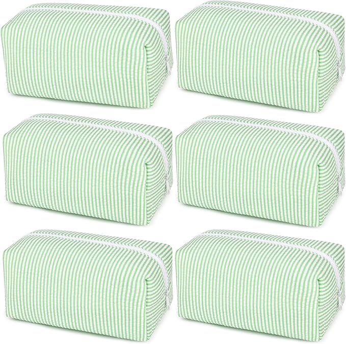 SOIDRAM 6PCS Bridesmaid Proposal Gifts Green makeup bag bulk for Wedding Party Favors Bachelorette party decorations Toiletry Organizer Bag Cosmetic Case Gift - Image 5