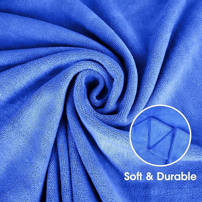 JML Large Bath Towels Set of 2, 30x60 Inches, Dark Blue | Microfiber, Hanging Loop, Soft Absorbent, Quick Dry, Lint-free, Use for Back-to-School dorm, Spa, Sauna, Salon - Image 4