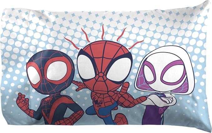 Jay Franco Kids Sheet Set with Fitted, Flat Sheets & Pillow Cover - Ultra-Soft Bedding with Pillowcase for Room Decor, Multi - Spidey & Friends, 3 Piece Toddler - Image 4