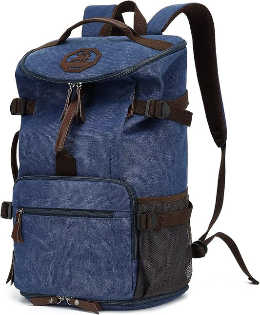 Kalesi Gym Duffle Bag Backpack 4-Way Vintage canvas with Shoes Compartment for travel Sport Hiking laptop (Vintage blue) by Kalesi