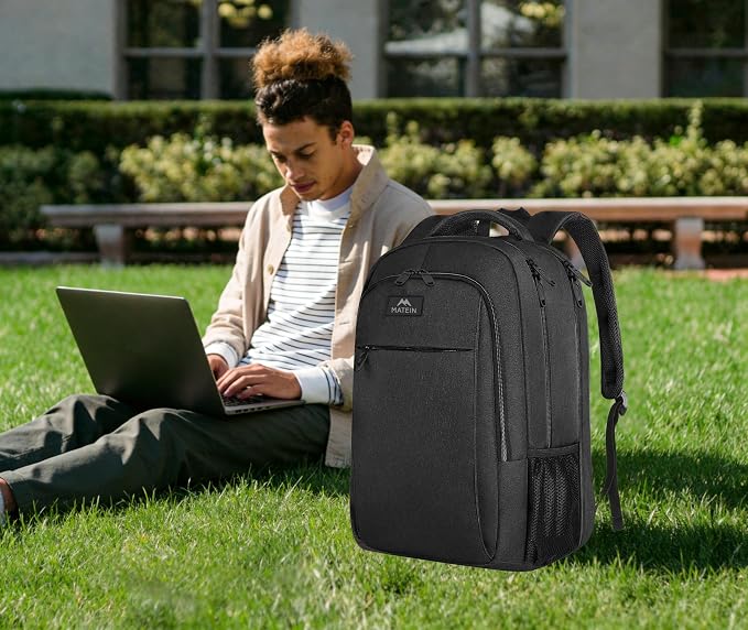 MATEIN Extra Large Backpack, 17 Inch TSA Friendly Travel Laptop Backpack | Business Work & College Bookbags, 20+ Pockets, Anti-Theft Hidden Pocket, Computer Bag, Gifts for Men & Women, Black - Image 9