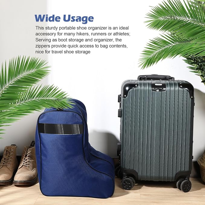 1 Pc Boot Bags for Cowboy Boots Portable Storage Bag for Travel Long Tube Shoes Bags Men Tall Shoe with Handle for Home (Dark Blue) - Image 4