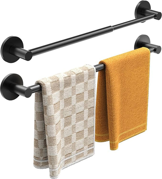 Magnetic Towel Bar, Adjustable Towel Rod with Larger Magnetic Base & Hidden Magnet Design, Non-Slip Magnetic Towel Holder for Refrigerator, Dishwasher, Oven, Washer (Matte Black, 2Pack) by MIROAMZ