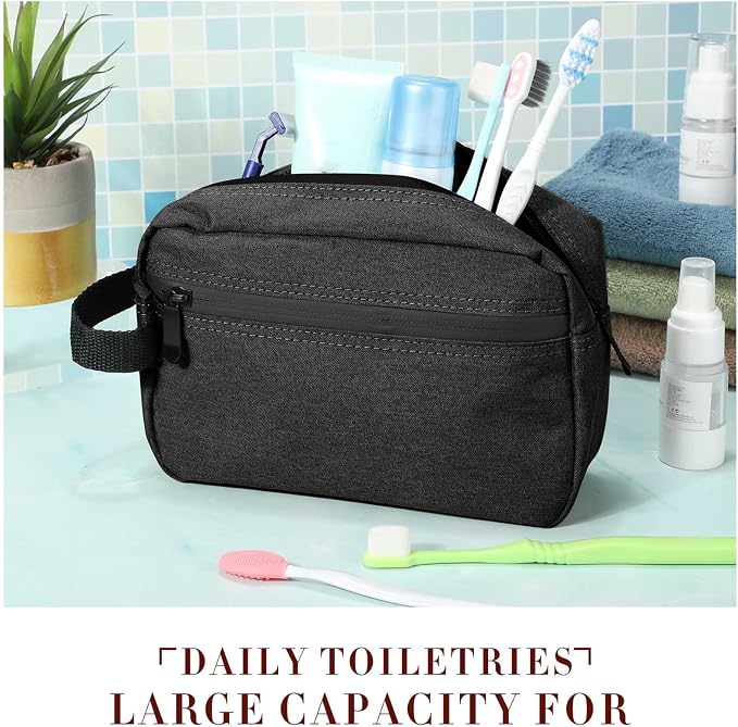 Hillban 9 Pcs Portable Toiletry Bag for Men Water Resistant Shaving Bag Foldable Cosmetic Bag Travel Bag for Toiletries Hanging Storage Shower Bag wedding groomsmen gifts(Black) - Image 5