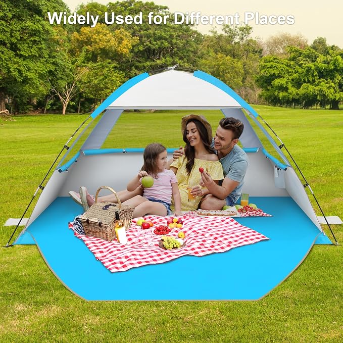 Gorich Beach Tent Sun Shelter for 3/4/6/8/10 Person with UPF 50＋ UV Protection, Lightweight & Easy Setup Beach Shade Canopy, Portable Beach Shade Tent Beach Cabana - Image 7