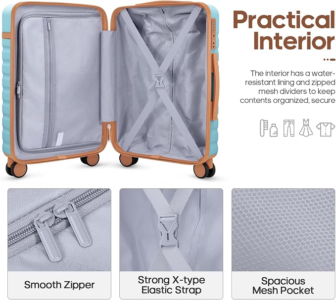 Luggage Sets 7 Piece, Durable Hardside ABS Carry on Luggage with Spinner Wheels & YKK Zipper TSA Lock, Large Checked Travel Suitcase With Backpack Set for Men and Women,20/24/28 Inch - Image 2