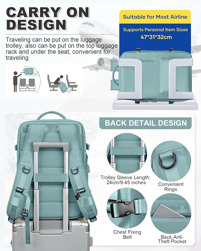 VGCUB Vacuum Backpack Travel with Pump, Vacuum Seal Compression Bags Laptop Backpack Personal Item - Image 5