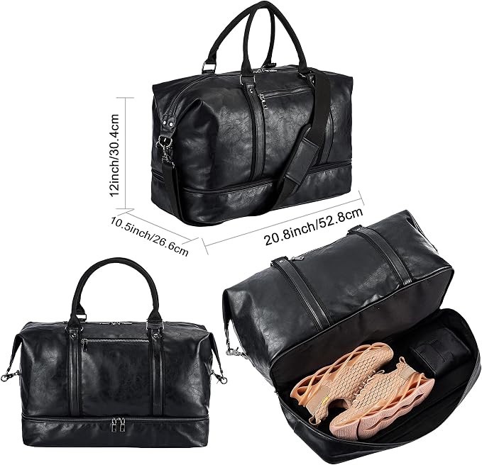 Weekender Overnight Bag Carry On Bag Travel Bag with Shoe Pouch - Image 2