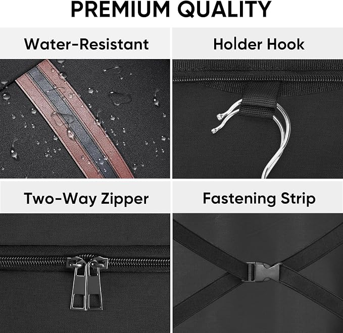 BALEINE Travel Garment Bag, Travel Suit Bag for Men, Water Resistant Carry on Garment Bag for Hanging Clothes, Garment Duffel Bag for Travel Business (Black, 42") - Image 2