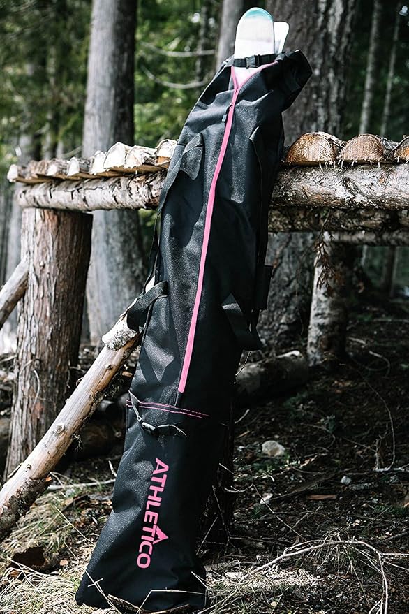 Athletico Ski Bag and Ski Boot Bag Combo - Ski Bags for Air Travel - Unpadded Snow Ski Bags Fit Skis Up to 200cm - For Men, Women, Adults, and Children by Athletico