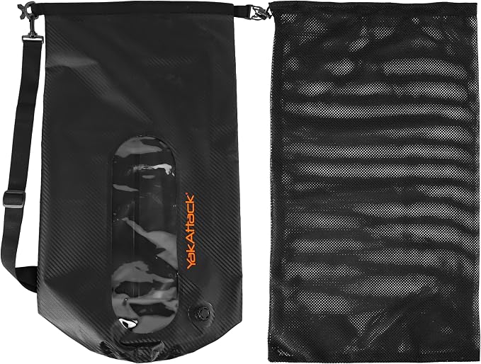 YakAttack 30L Roll-Top Drybag with Air Valve - Black Carbon | Heavy Duty Waterproof Dry Bag for Kayaking, Boating, Camping & Paddleboarding | Large Marine Drybag for Gear Protection & Storage - Image 7