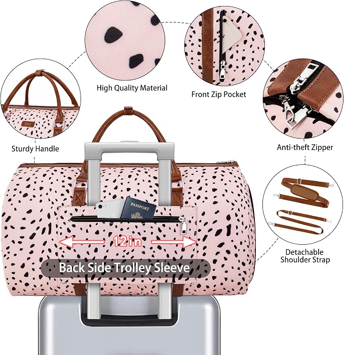 Convertible 2-in-1 Garment Bags for Travel, Carry On Garment Duffle Bag With Shoe Compartment Large Weekender Bag for Women Men Hanging Suitcase Suit Travel Duffel Overnight Bags 4pcs Set - Image 4